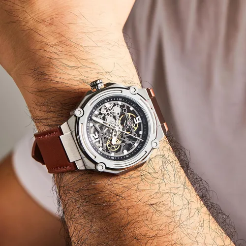 Vista 3 de SURVAN WatchDesigner Mens Watch New Releases Hollow Out Automatic Mechanical Watch for Men