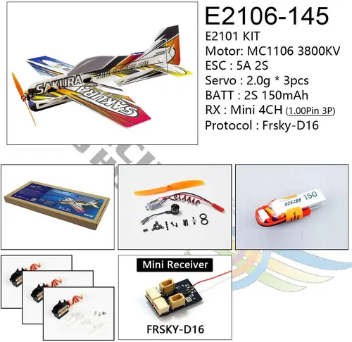Vista 6 de Viloga Upgrade 3D EPP Avión Sakura Acrobático, Kit de Avión de Espuma RC de 420mm para Construir para Adultos