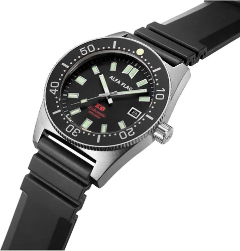 Vista 4 de ALFA FLAG Hydromatic - Reloj deportivo automático profesional para hombre de 656.2ft660 pies