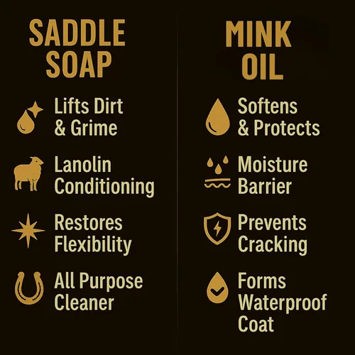 Vista 6 de Kit de Cuidado de Botas de Cuero – Aceite de Visón, Jabón para Monturas de Cuero, Aplicadores y Paño – Kit de Cuidado de Cuero, Kit de Cuidado