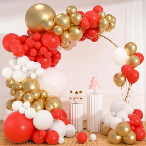 Vista 11 de Kit de arco de guirnalda de globos negros y dorados, 18, 12, 10, 5 pulgadas, globos de látex de confeti dorado metálico negro para decoraciones