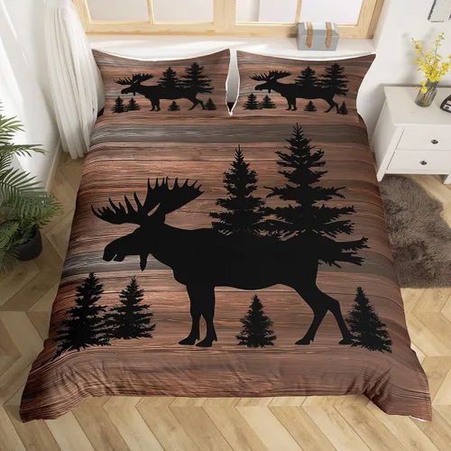 Vista 14 de Juego de funda de edredón de oso para niños, juego de ropa de cama de animales salvajes para niños, naturaleza, vida silvestre, oso, pájaro, juego