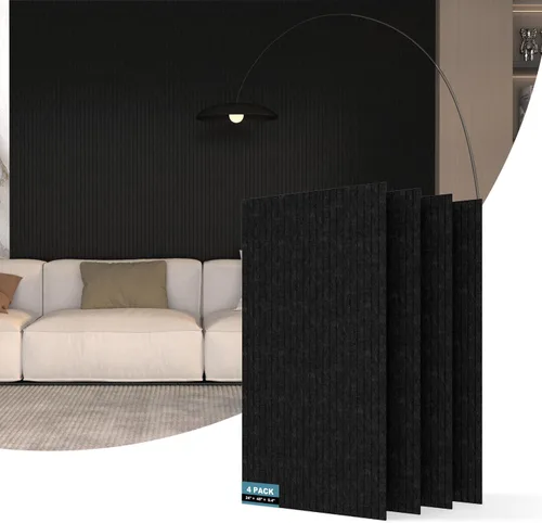 Vista 10 de AKUMAX Paneles Acústicos de Pared Paquete de 4, Paneles Acústicos de 32 pies Absorción de Sonido, Paneles de Sonido Decorativos para Estudio en Casa