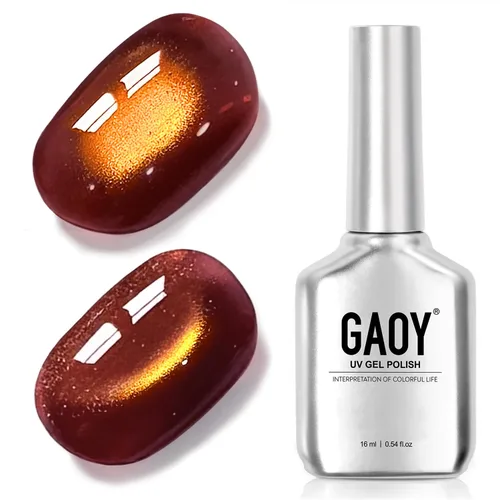 Vista 38 de GAOY Esmalte de uñas de gel Brown Cat Eye, 4629 azul ámbar, 0.5 fl oz Ámbar azul