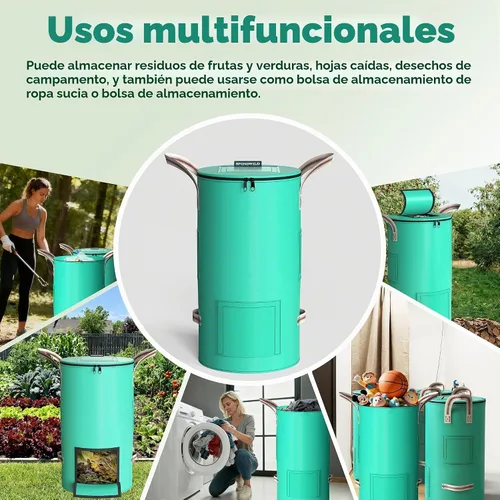 Vista 5 de Bolsas de basura de 32 galones para patio, bolsas reutilizables