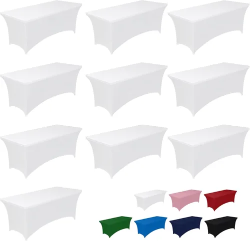 Vista 31 de Pureegg - Juego de 2 manteles de elastano ajustables de 1,2 m para mesas rectangulares, mantel elástico y sin arrugas para mesa de masajes, fiestas