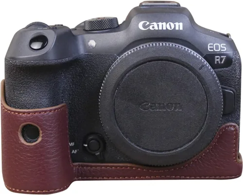Vista 9 de Rieibi EOS R7 - Funda de piel sintética de calidad para cámara digital Canon EOS R7 - Funda de agarre para Canon EOSR7, color negro