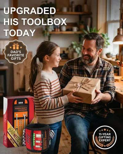 Vista 6 de Regalos navideños para hombres, regalos para hombres, papá, geniales Cinturón de herramientas con imán de muñeca para sujetar tornillos y clavos
