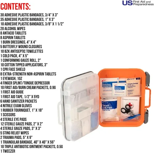 Vista 2 de American Red Cross Producto con licencia oficial, kit de primeros auxilios para 50 personas, 216 piezas de suministros médicos de emergencia