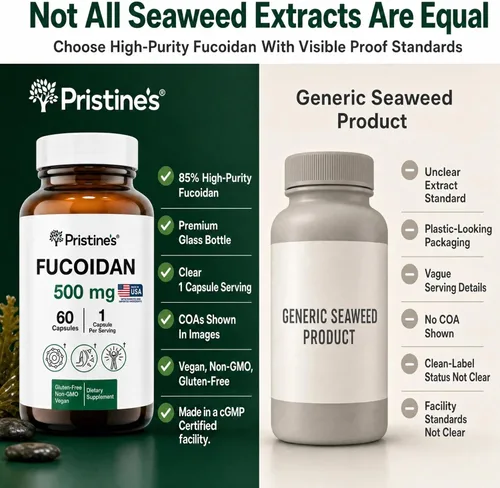 Vista 6 de PRISTINE'S Fucoidan - Cápsulas de extracto de algas marrones de 500 mg