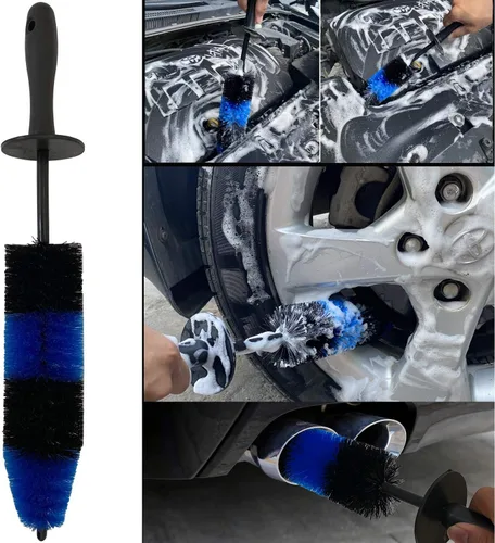 Vista 4 de Cepillo de lavado de coche con mango largo, kit de detalles de coche Azul