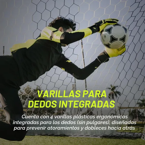 Vista 3 de Storelli Gladiator 3 GK Gloves High-Impact Hand Protection with Removable Finger Spines, Premium Hand Grip for Soccer Goalies