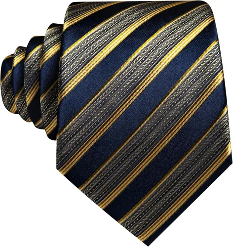 Vista 66 de Barry.Wang Juego de corbatas para hombre, corbata de seda a rayas, tejido a cuadros, gemelos formales, negocios, boda