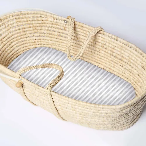 Vista 2 de Featherhead™ Paquete de 2 sábanas bajeras para moisés para bebé niño y niña, 100% algodón de jersey, 16 x 32 pulgadas, ajuste universal para colchón