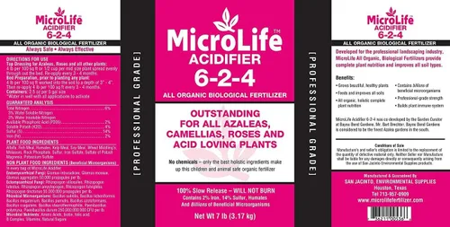 Vista 2 de MicroLife Acidificador (6-2-4) Fertilizante orgánico granular de grado profesional (para plantas amantes del ácido) rosas, arándanos, azaleas