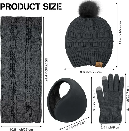 Vista 2 de URATOT Conjunto cálido de invierno para hombre o mujer