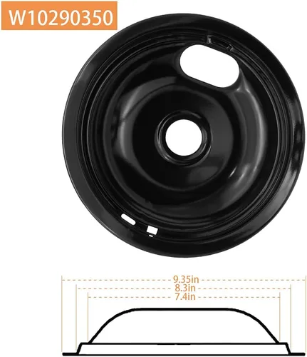 Vista 6 de SupHomie W10290350 W10290353 - Juego de sartenes de goteo de porcelana y quemador eléctrico MP22YA - Compatible con Whirlpool, Amana, May-tag