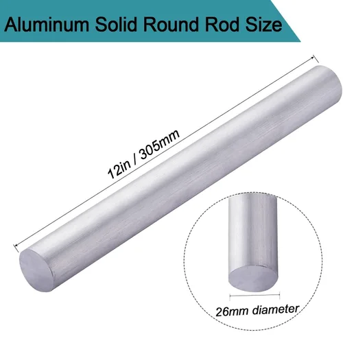 Vista 4 de 1" aluminio 6061 redondo Rod 12" largo, 1" diámetro sólido T6511 nueva barra de torno Stock