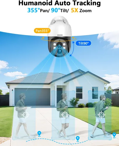 Vista 13 de (Actualización 2026) Sistema de cámara de seguridad 4K PoE con detección humana PIR e IA, NVR de 8 canales con disco duro de 4 TB, 4 cámaras, ultra