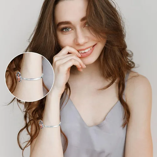Vista 5 de Hicarer 10 pulseras de sublimación en blanco, bandejas de transferencia de pulseras redondas, base en blanco con 10 espacios en blanco redondos