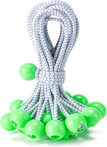 Vista 16 de Paquete de 30 cuerdas elásticas con bola, cuerdas elásticas resistentes de 4 pulgadas, lona de toldo con bolas elásticas para amarre de dosel