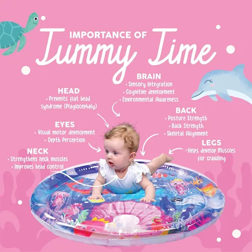 Vista 7 de KooKooBaby Tapete de agua para bebés y bebés – Alfombrilla de agua sensorial extra grande para el tiempo boca abajo y desarrollo motor, almohadilla