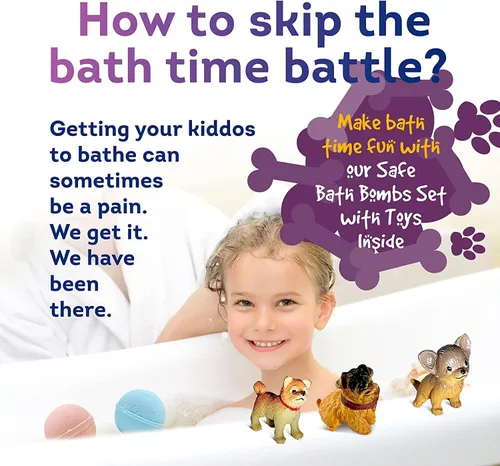 Vista 6 de Juego de bombas de baño para niños con juguetes sorpresa en el interior para niños (cachorros pequeños)