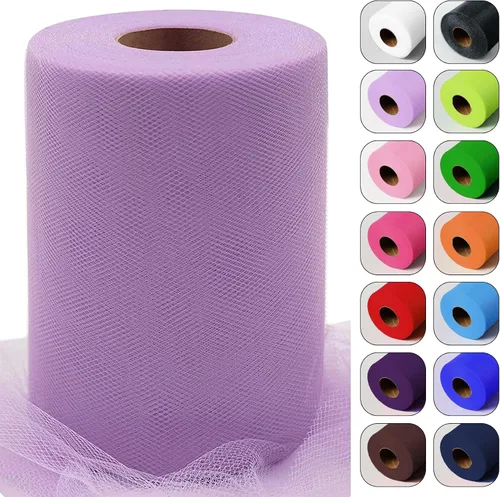 Vista 8 de Rollos de tela de tul verde ácido de 6 pulgadas por 100 yardas (300 pies) Cinta de tul para tutú, falda, envoltorio de regalo, decoración de boda