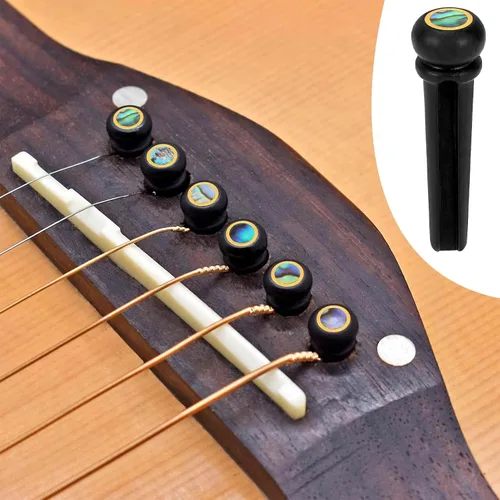 Vista 6 de Blisstime 6 piezas de repuesto de guitarra de ébano con incrustaciones de punto de abulón