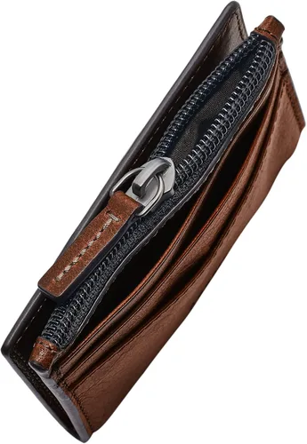 Vista 3 de Fossil Andrew - Cartera minimalista de piel con cremallera para hombre