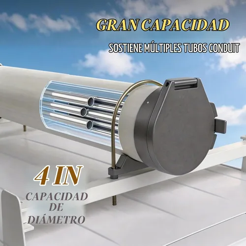 Vista 4 de Kit de Portaconductos de 4 Pulgadas de Diámetro - Portaconductos de PVC, Incluye Hardware de Montaje