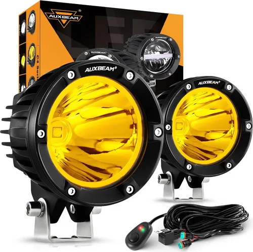 Vista 15 de Auxbeam Paquete de 2 unidades de luces LED de haz de inundación de la serie Luces de inundación blancas de la serie P4