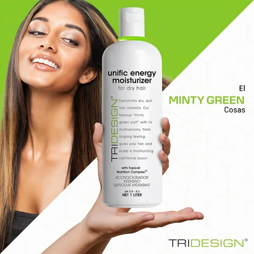 Vista 5 de TRIDESIGN Unific Energy Moisturizer - Acondicionador de cabello profundo para cabello seco dañado, hidratante para cabello rizado, encrespado