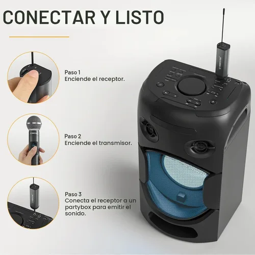 Vista 3 de Phenyx Pro Sistema de micrófono inalámbrico digital dual UHF PDP-2-2H