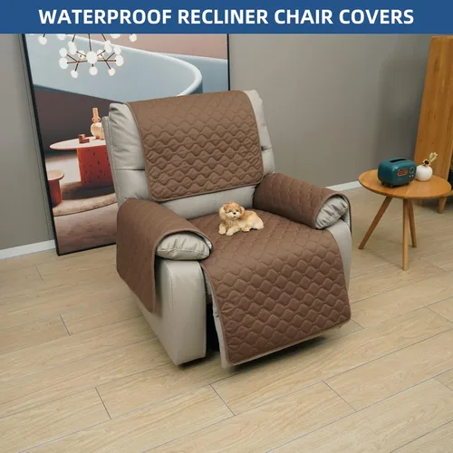Vista 7 de Eismodra Fundas Impermeables para Sillas Reclinables para Fundas de Sofá Reclinable Cojín de Asiento, Funda de Sofá Antideslizante para Perros Marrón