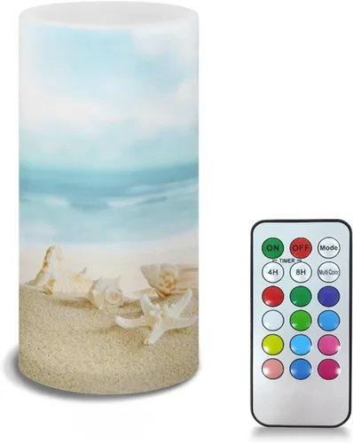 Vista 32 de Velas LED sin llama personalizadas que funcionan con pilas con temporizador remoto que cambia de color, personaliza fotos y texto, hazlo tú mismo tu