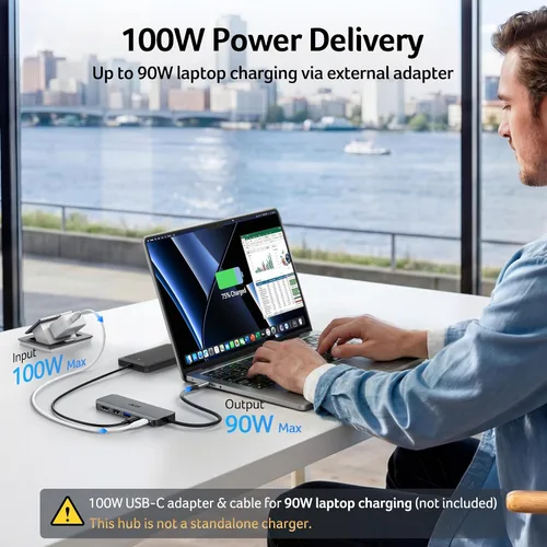 Vista 4 de Acer Hub USB C, adaptador USBC 5 en 1 a HDMI con 4K @60Hz para portátil/Mac