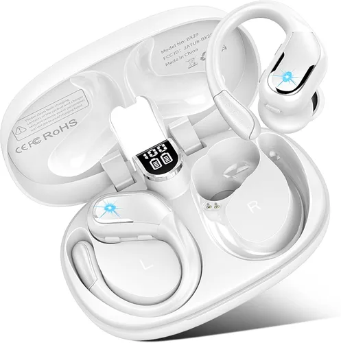 Vista 8 de Auriculares inalámbricos, auriculares deportivos Bluetooth 5.4 2026 nuevos auriculares Bluetooth con estéreo de 75 horas, 4 micrófonos ENC, A-Negro
