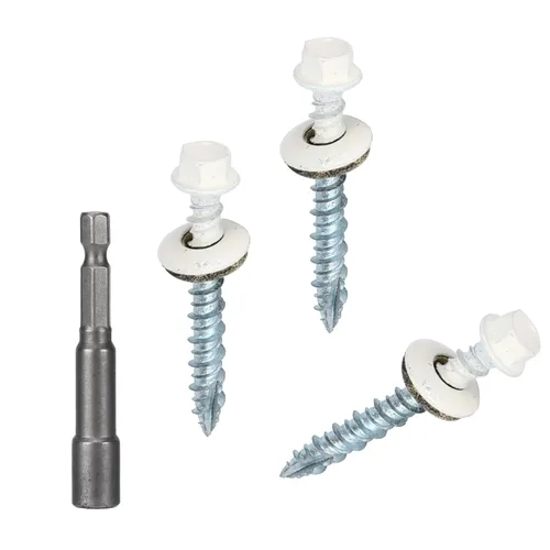 Vista 42 de Tornillos para techos de metal de 10 x 1 pulgada, tornillo para techo de chapa metálica con cabeza hexagonal negra y arandela EPDM para techos