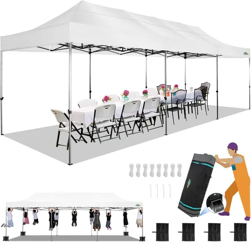 Vista 36 de COBIZI Tienda de campaña desplegable de 6.6 x 6.6 pies, toldo resistente, fácil de instalar, impermeable, para exteriores, fiestas, playa, jardín