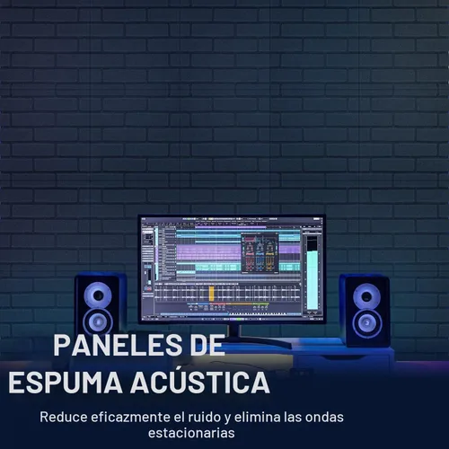 Vista 9 de Paneles de espuma a prueba de sonido Topnaca, paneles de pared insonorizados en forma de ladrillo, paquete de 12 paneles de 30.5 cm x 30.5 cm x 2.5