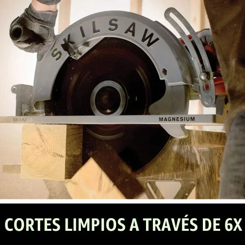 Vista 3 de Sierra circular ligera de accionamiento helicoidal de magnesio Skil de 16-5/16 pulgadas - SPT70V-11 Corta material grueso en una pasada, placa