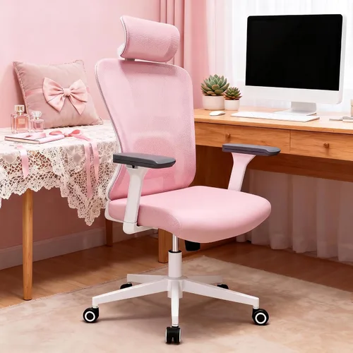 Vista 11 de Silla de oficina de respaldo alto con soporte lumbar, silla de escritorio Negro