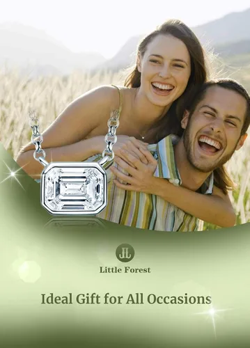 Vista 2 de Collares de moissanita para mujer, colgante solitario de 1 a 3 quilates, plata de ley 925, joyería para el día de la madre, regalos de boda para ella