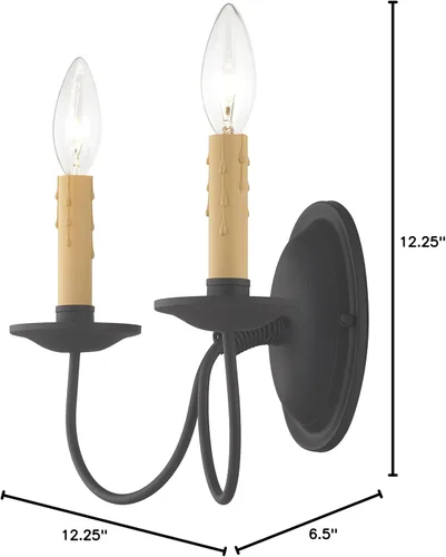 Vista 8 de Livex Lighting 4452-04 Heritage 2 Aplique de pared negro claro
