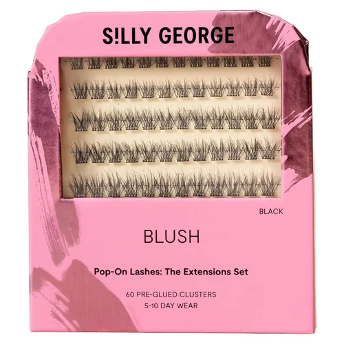 Vista 16 de Silly George Pestañas Pop-On – racimos de pestañas postizas prepegadas de 1 paso para bricolaje, extensiones de aspecto natural, Negro - Bloom