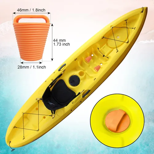 Vista 2 de 12 piezas Kayak Scupper Plug Kit TPE Scupper Tapones Agujeros de drenaje Tapón Bung con mango