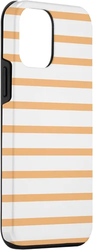 Vista 3 de iPhone 12 mini minimalista patrón de rayas en naranja claro moderno caso