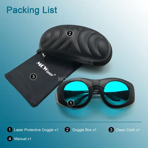 Vista 8 de MCWlaser Gafas de seguridad láser 680-1100nm OD7+; YAG, módulo láser infrarrojo y luz fría gafas láser de protección ocular para 755nm, 808nm