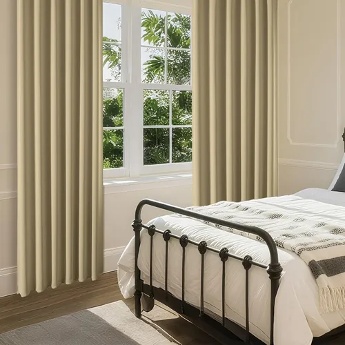 Vista 8 de CUCRAF Cortinas opacas de 45 pulgadas de largo, juego de 2 paneles para dormitorio, bolsillo para cortinero, cortinas de oscurecimiento
